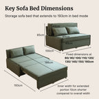 Chunk Armless Fabric Sofa Bed