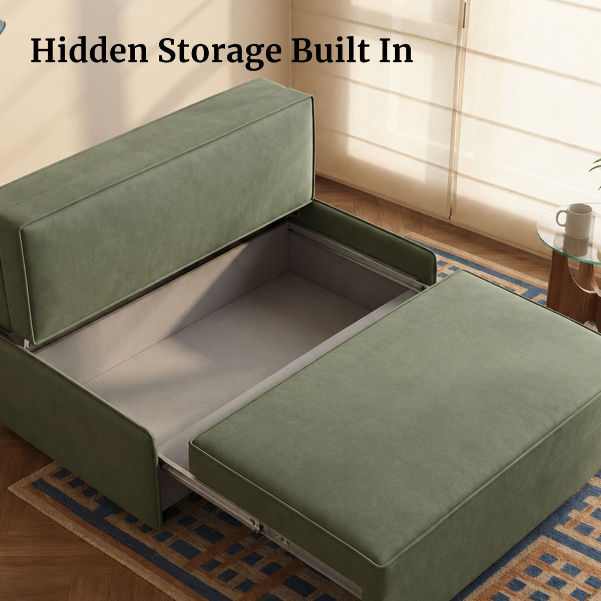 Chunk Armless Fabric Sofa Bed