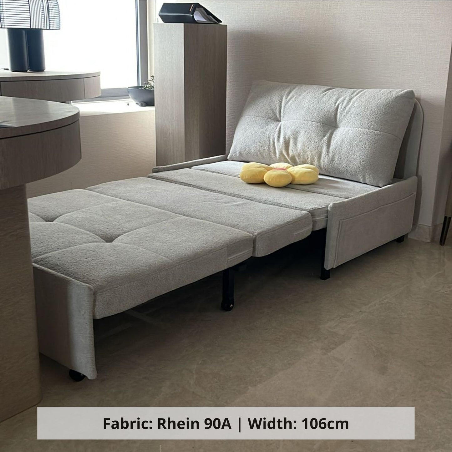 Ciabatta 106cm rhein 90a grey fabric sofa bed sample