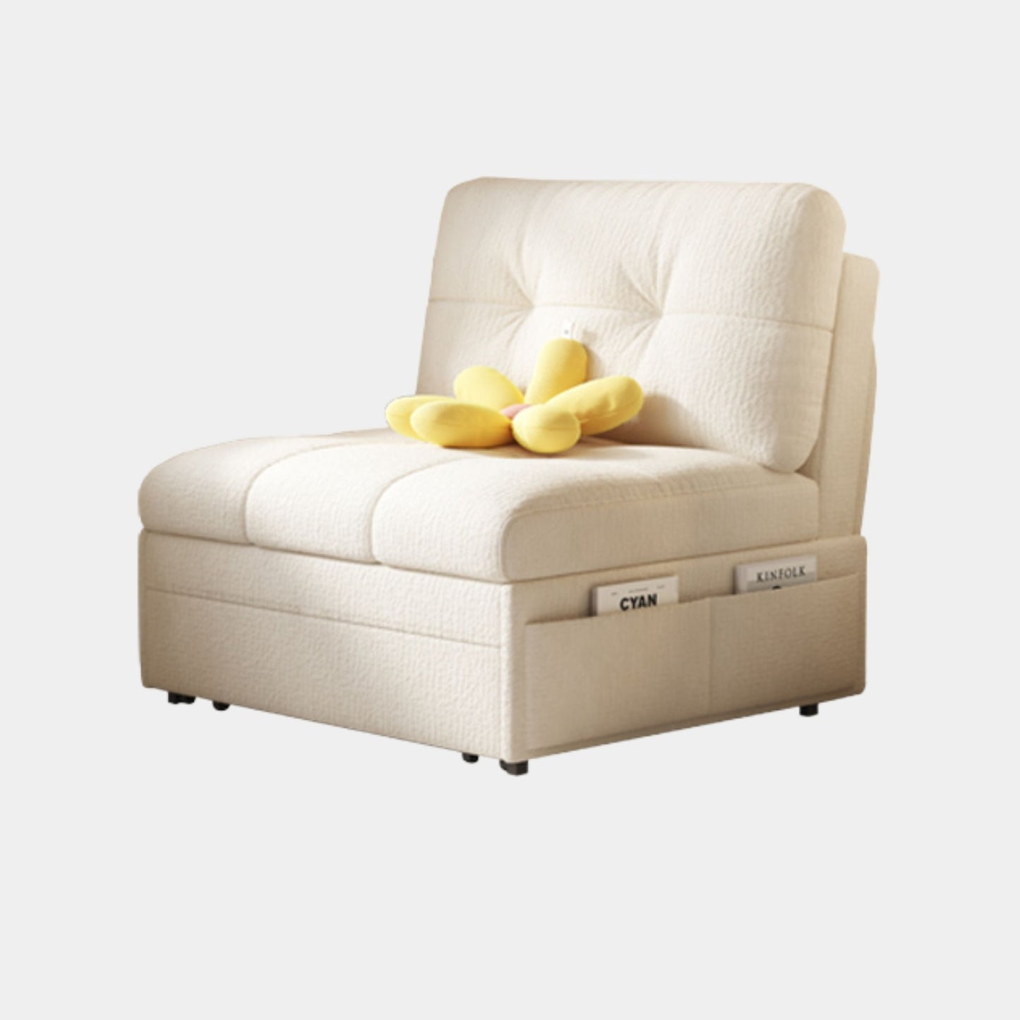 Ciabatta fabric sofa bed white