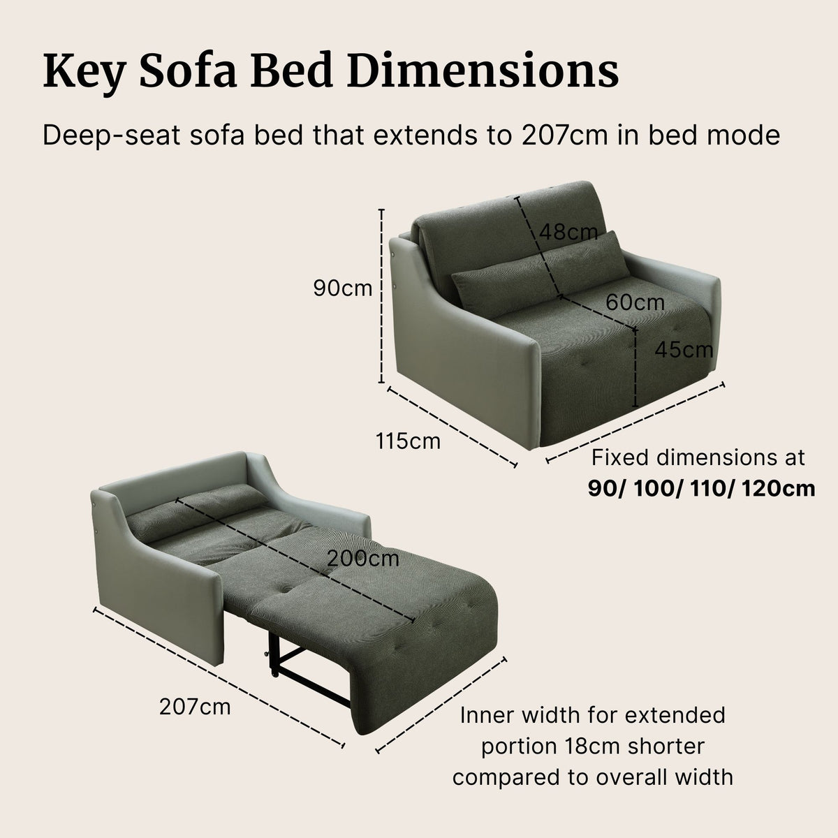 Cider Electric Fabric Sofa Bed