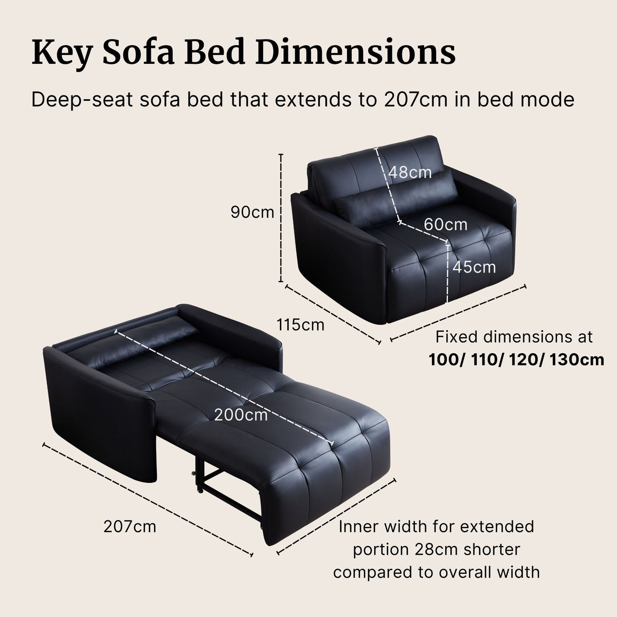 Coach Electric Faux Leather Sofa Bed