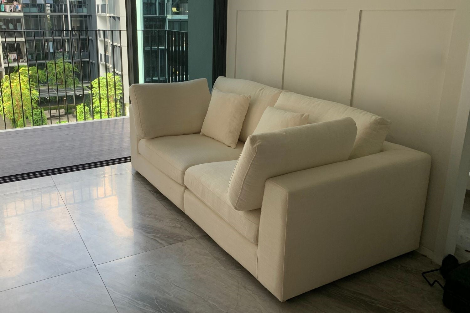 Claudia 200cm White Fabric Sofa Charlene | Oct 24