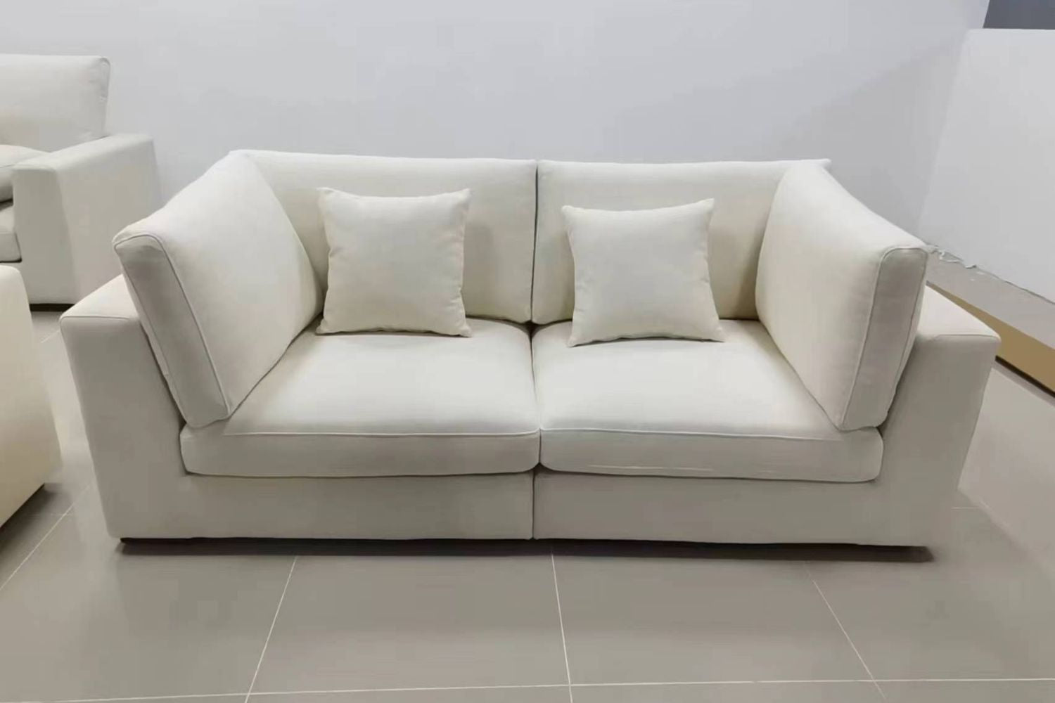 Claudia 200cm White (Toby-02) Fabric Sofa Marsya | Apr 24