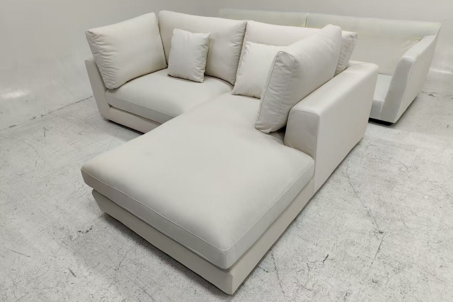 Claudia 220cm White Fabric Sectional Sofa Clarence Tay | Sep 25