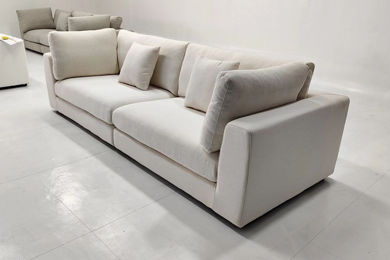 Claudia 260cm White Fabric Sofa Bowen | Oct 24