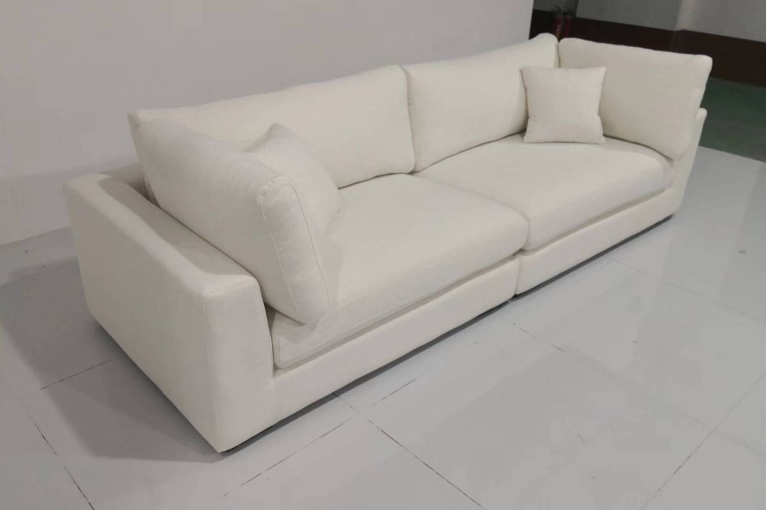 Claudia 280cm White Fabric Sofa Candy | Aug 24