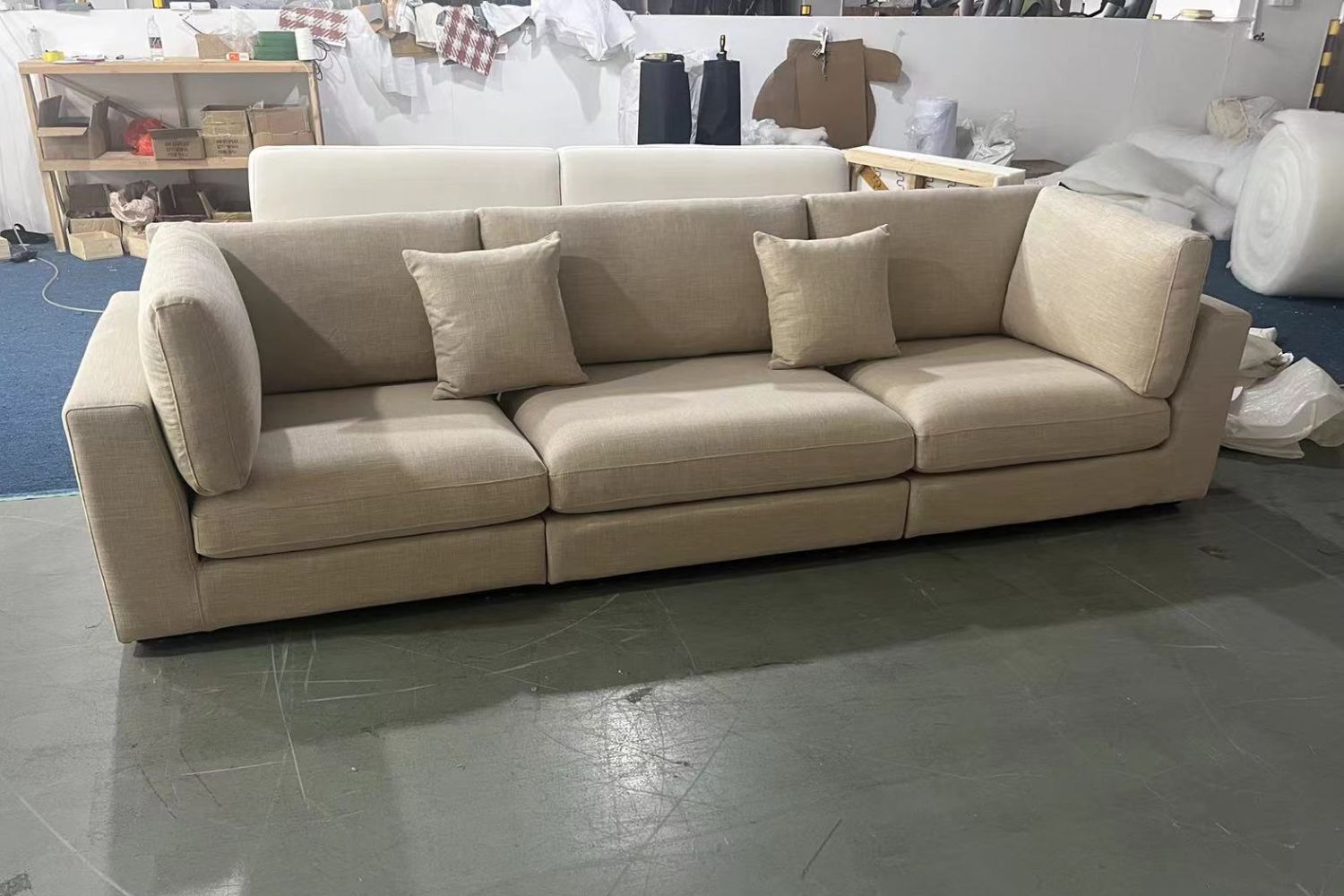 Claudia 300cm Beige Fabric Sofa Dave Chow | Jul 24