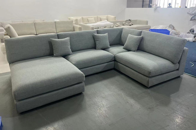 Claudia 300cm Blue (Toby 70) Fabric U Shape Sectional Sofa Regina | Jun 24