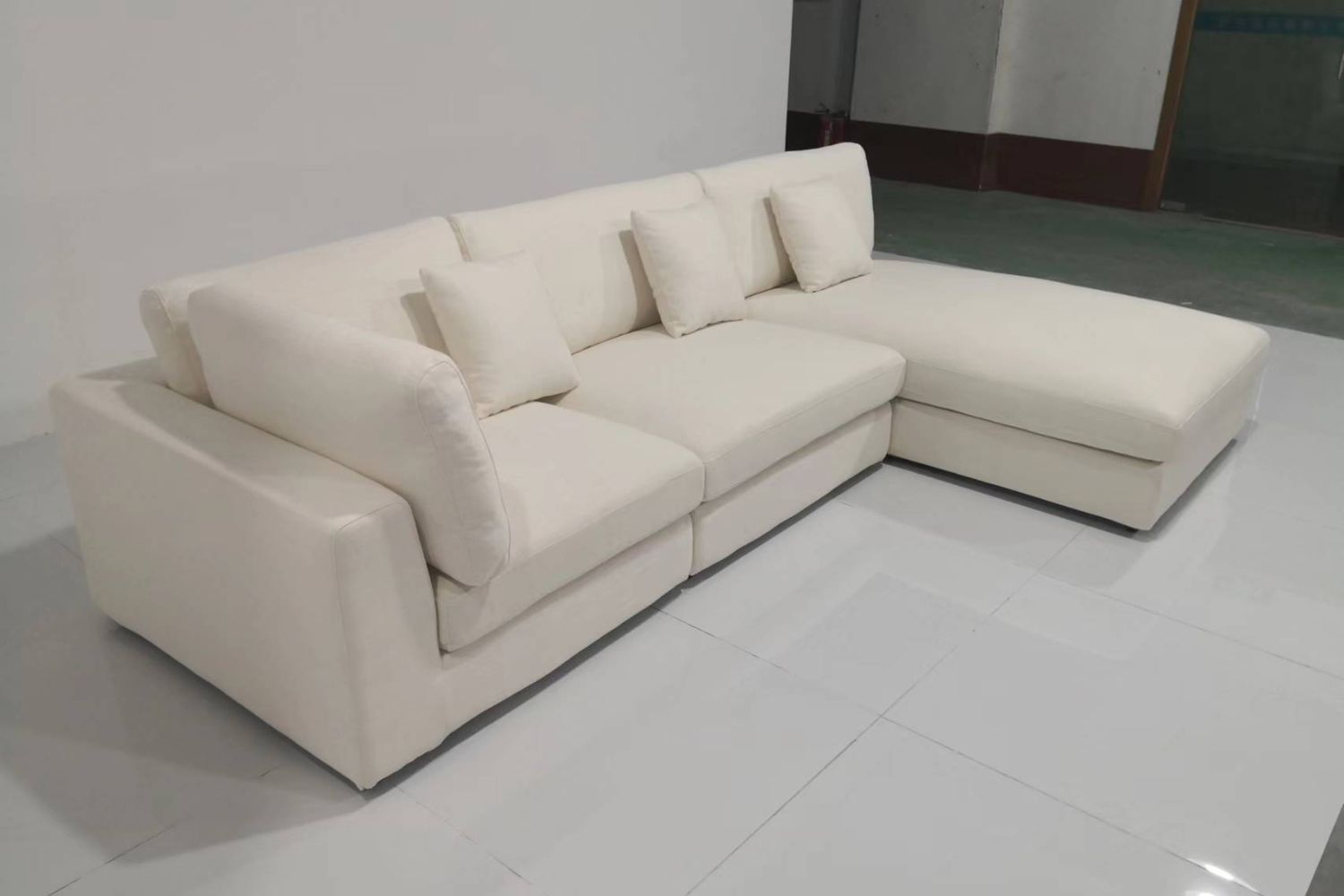 Claudia 300cm White (Toby 02) Fabric Sectional Sofa Mai | Jul 24