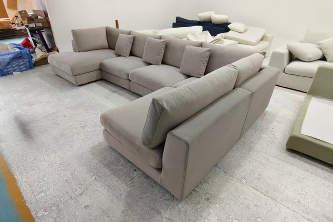 Claudia 360cm Grey Fabric U Shape Sofa Sharifah | Dec 25
