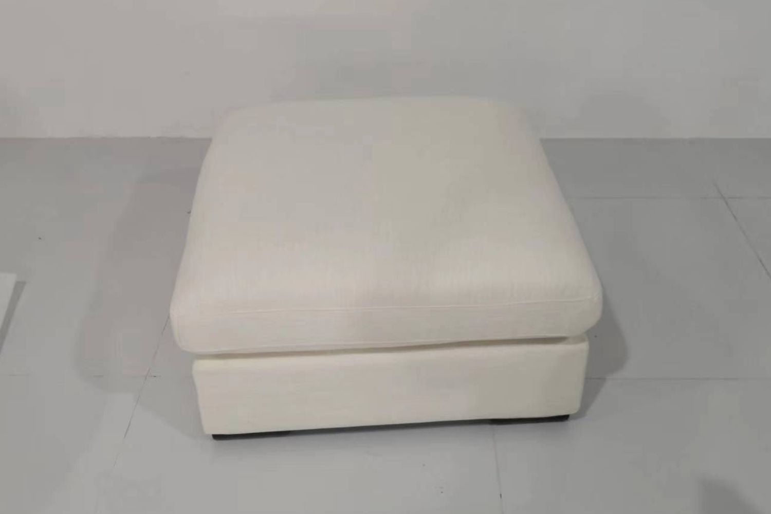 Claudia 80cm x 80cm White Fabric Ottoman June | Aug 24