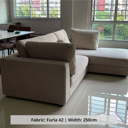 Claudia beige pet friendly fabric L shape sectional sofa (Other) 