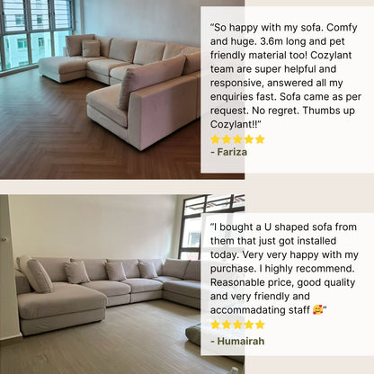 Good reviews for Claudia U shaped sectional sofa from past customers
