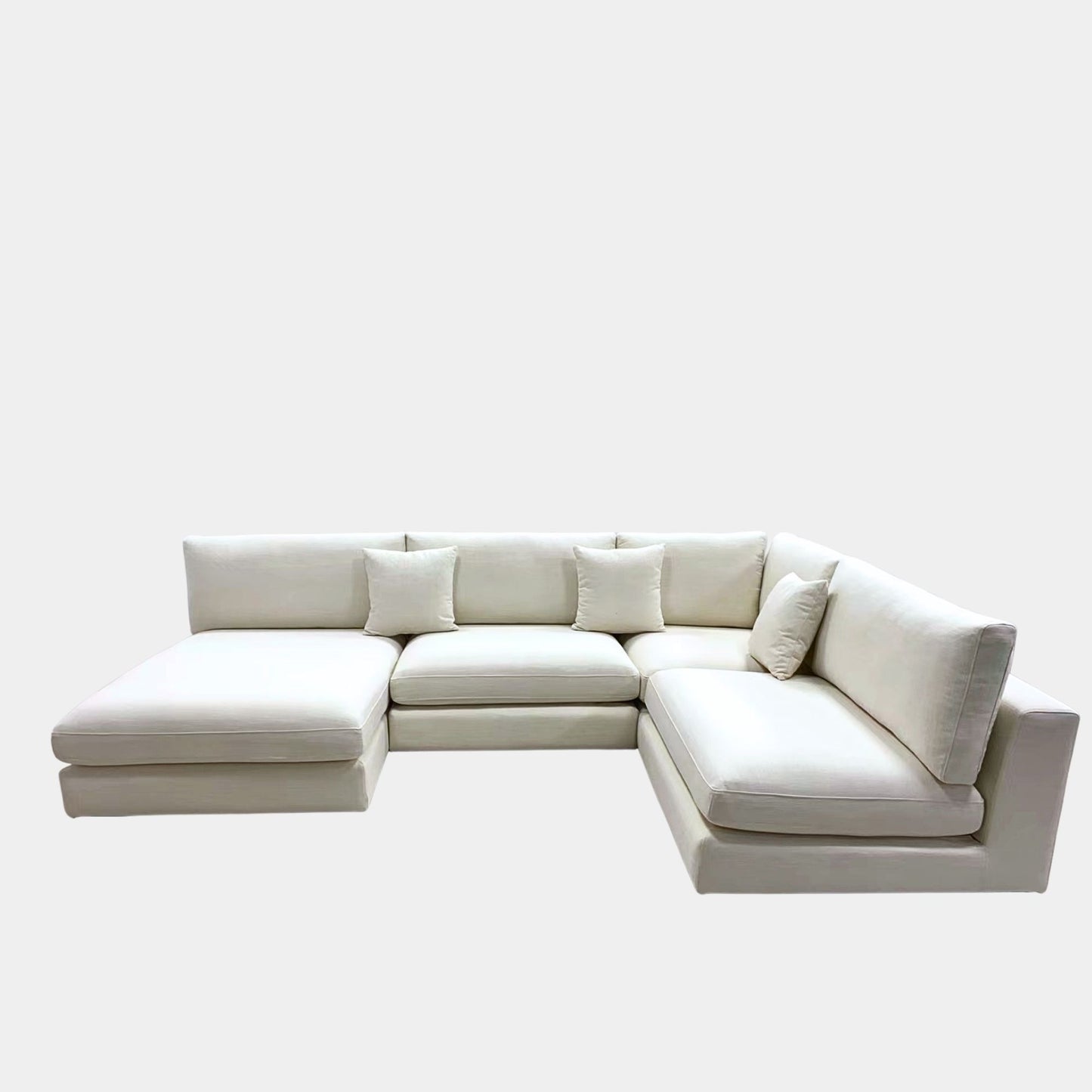claudia u-shaped sectional sofa left chaise white