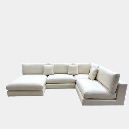 claudia u-shaped sectional sofa left chaise white