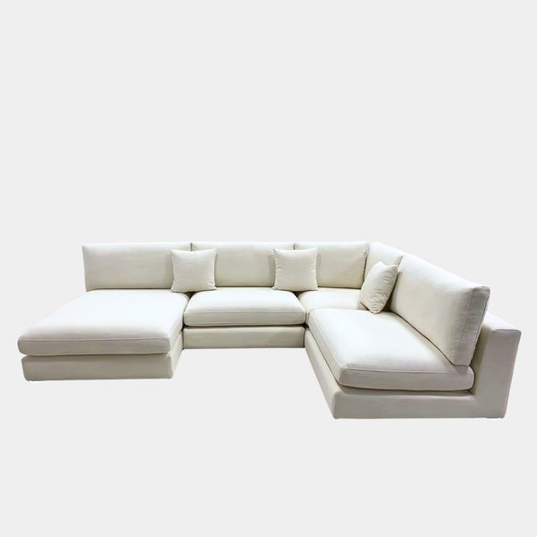 claudia u-shaped sectional sofa left chaise white