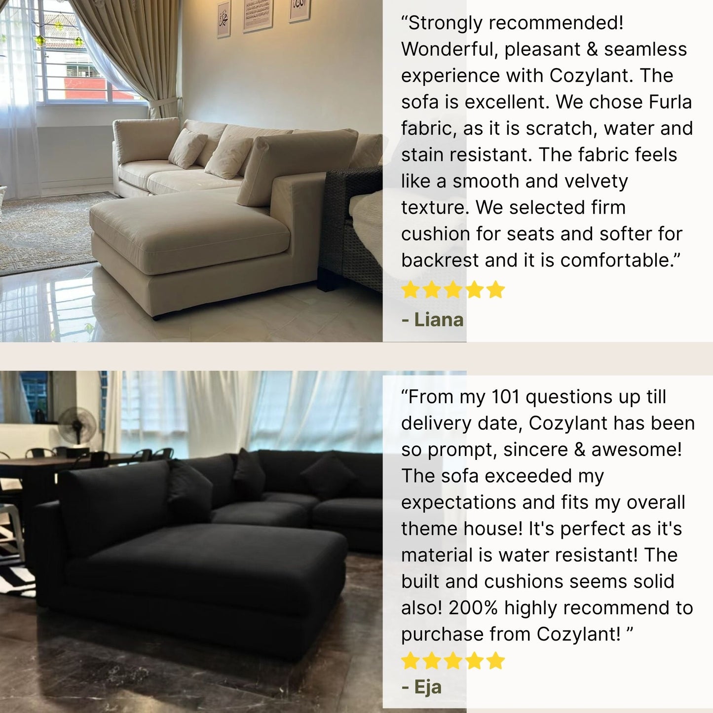 Reviews for claudia L shaped sofa
