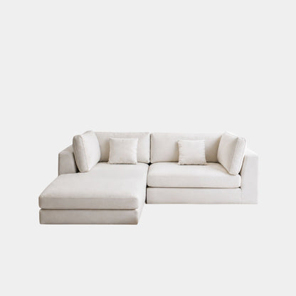 claudia fabric l-shaped s sofa left chaise white