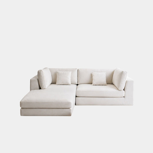 claudia fabric l-shaped s sofa left chaise white
