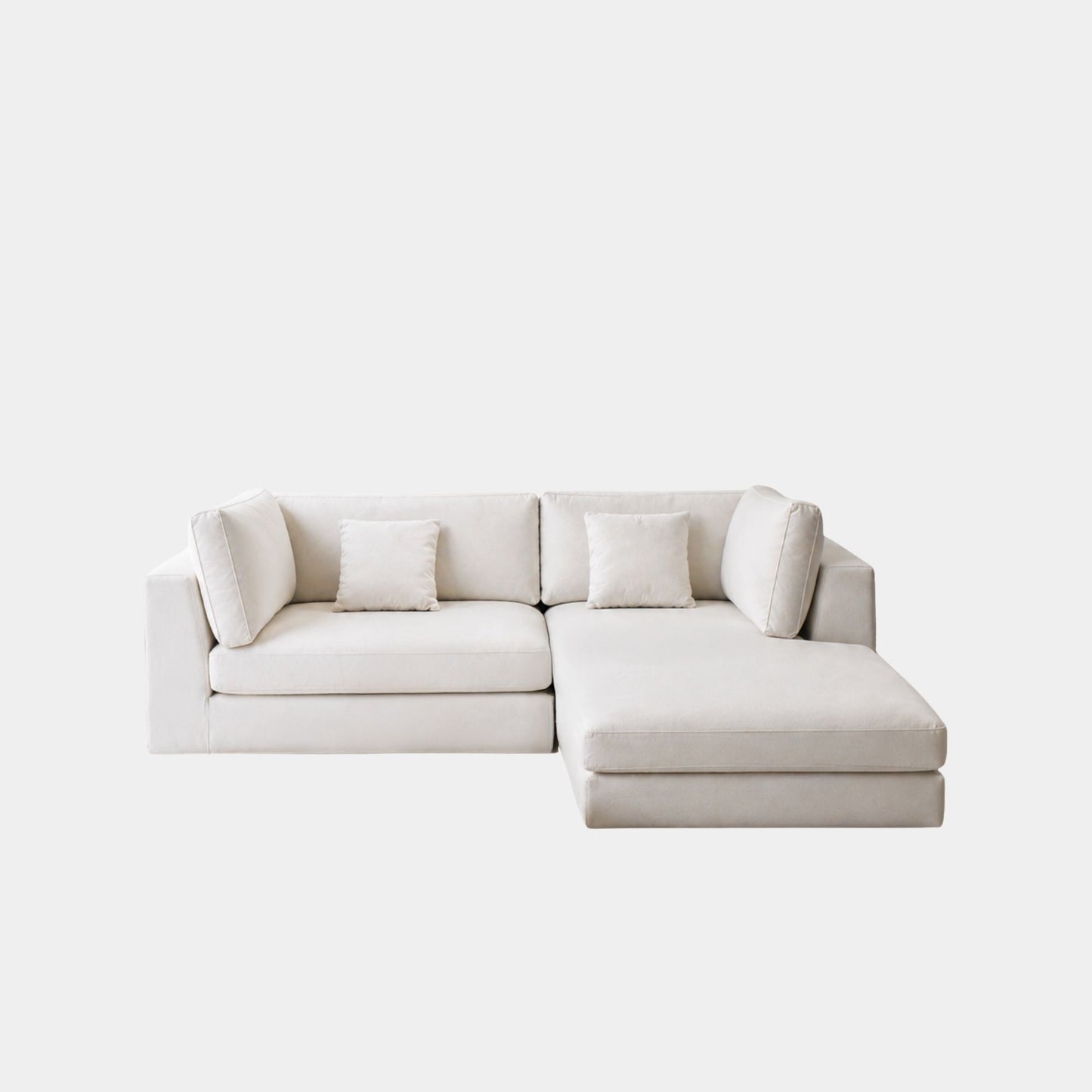 claudia fabric l-shaped s sofa right chaise white