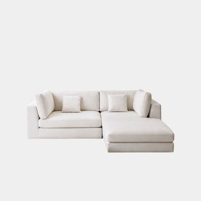 claudia fabric l-shaped s sofa right chaise white