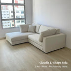 Claudia Fabric L-Shaped Sectional Sofa