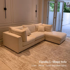 Claudia Fabric L-Shaped Sectional Sofa