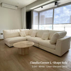 Claudia Fabric L-Shaped Sectional Sofa