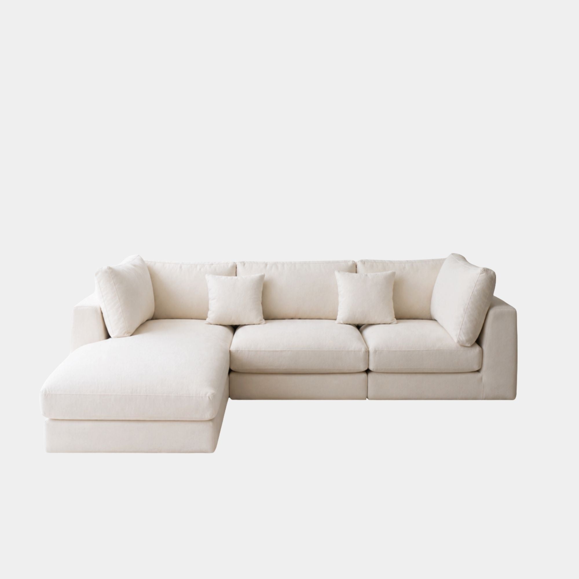 Claudia L-shaped sofa left chaise white