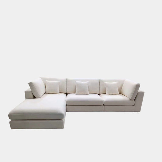 Claudia L-shaped sofa left chaise white