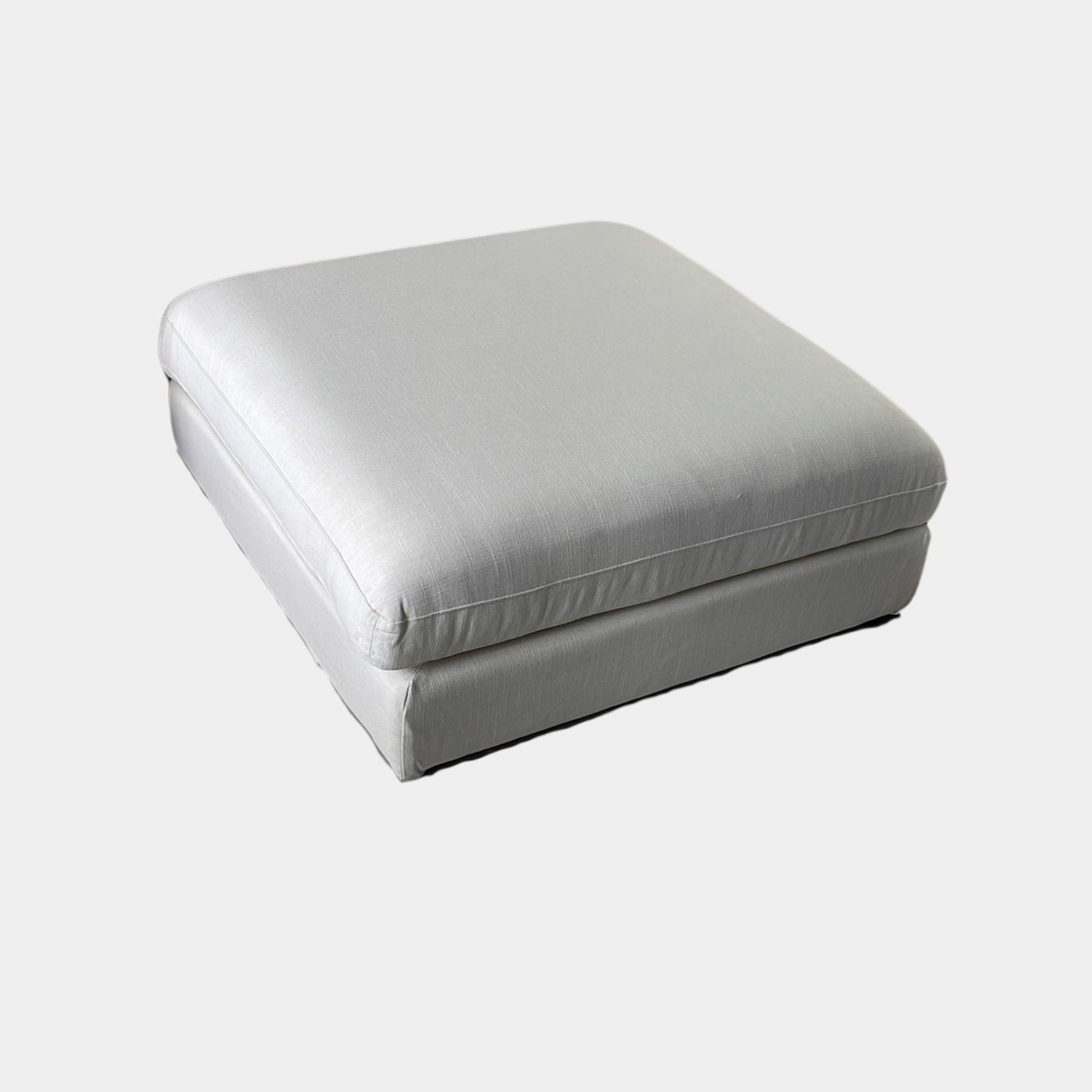 Claudia fabric ottoman white