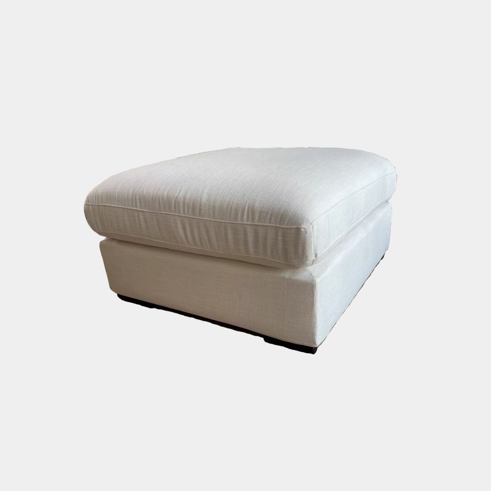 Claudia fabric ottoman white