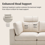 Show additional headrest which extends the backrest height