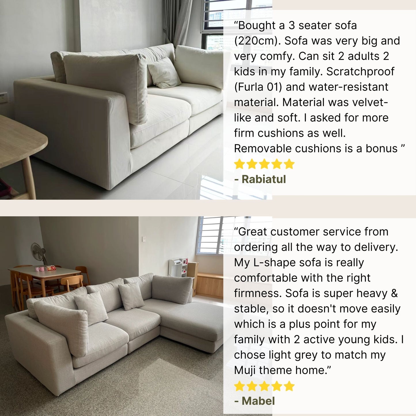 Claudia fabric sofa good customer reviews slide 2