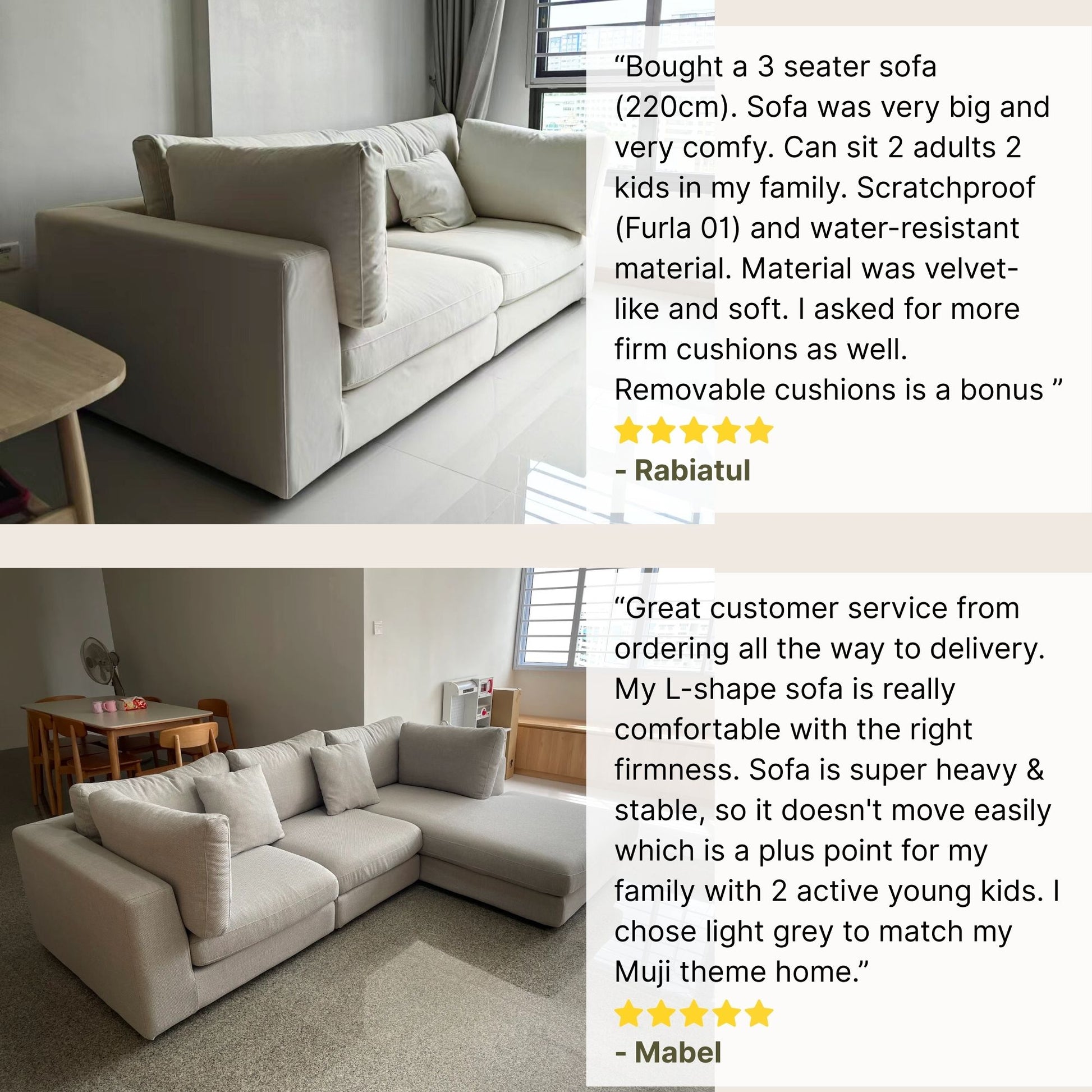 Claudia fabric sofa good customer reviews slide 2