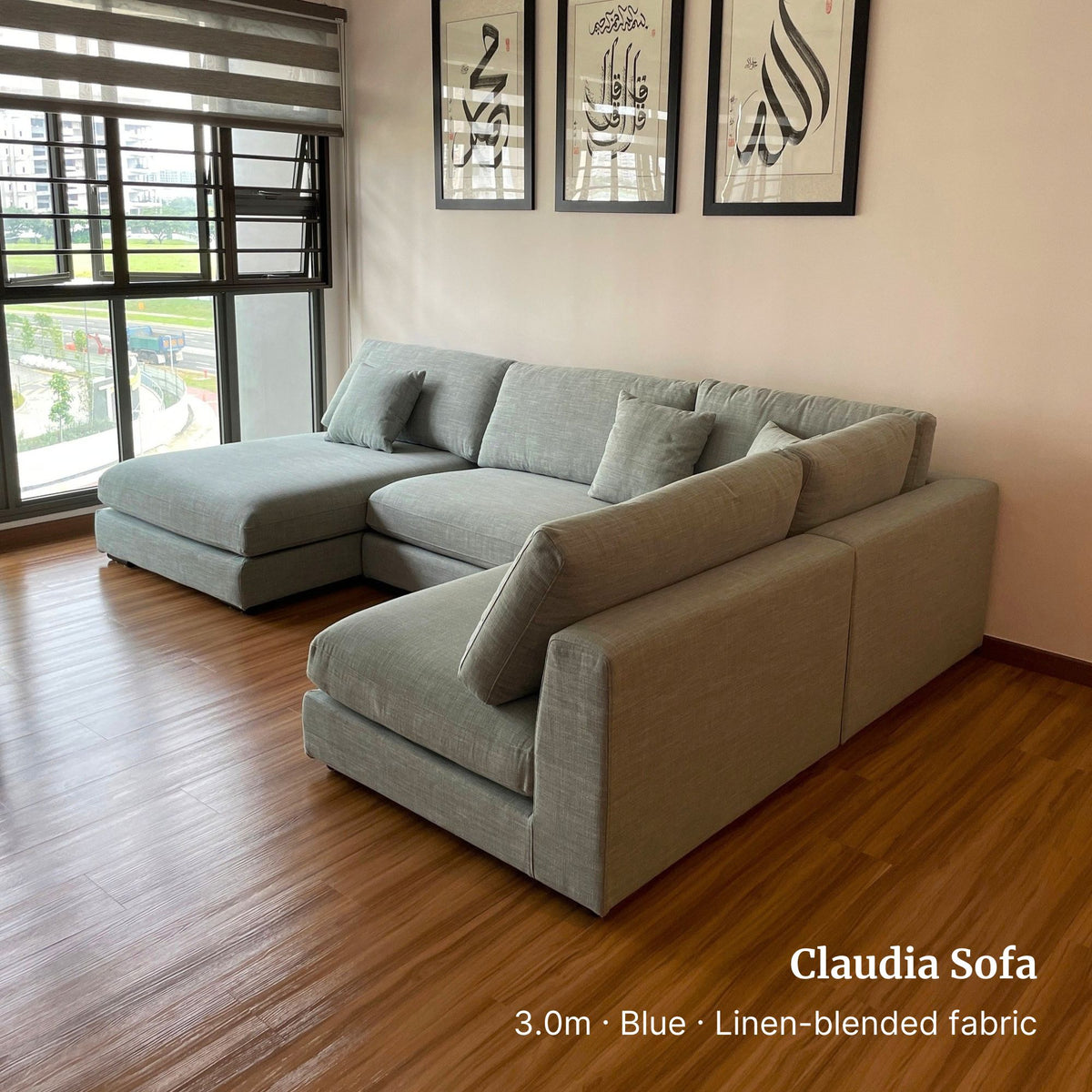 Claudia Fabric U-Shaped Sectional Sofa