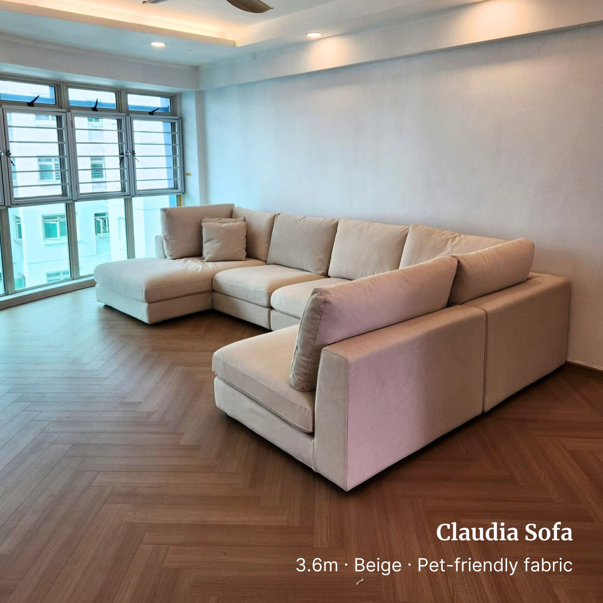 Claudia Fabric U-Shaped Sectional Sofa