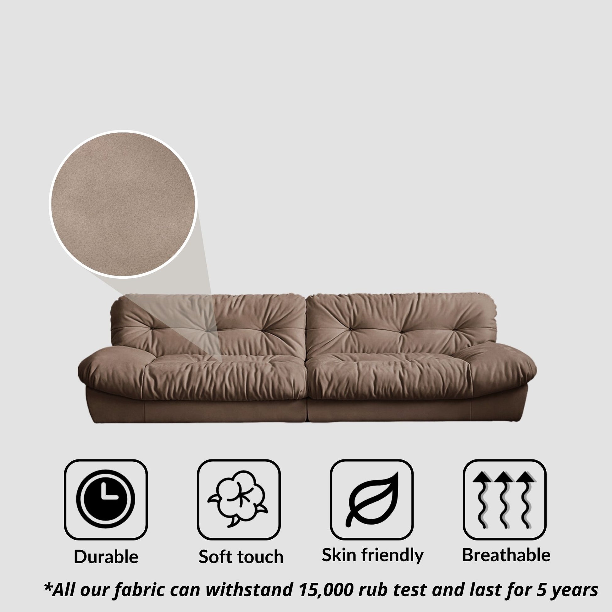 Clora fabric sofa beige