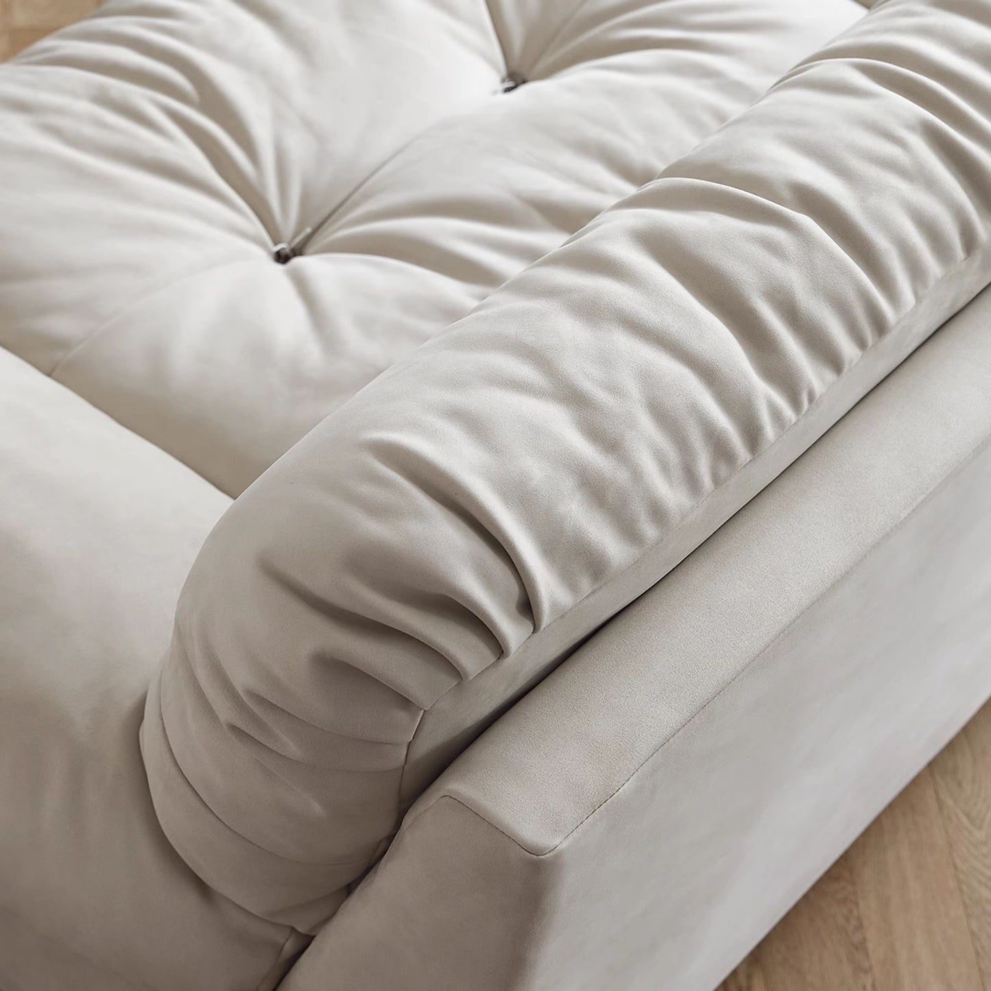 Clora fabric sofa white