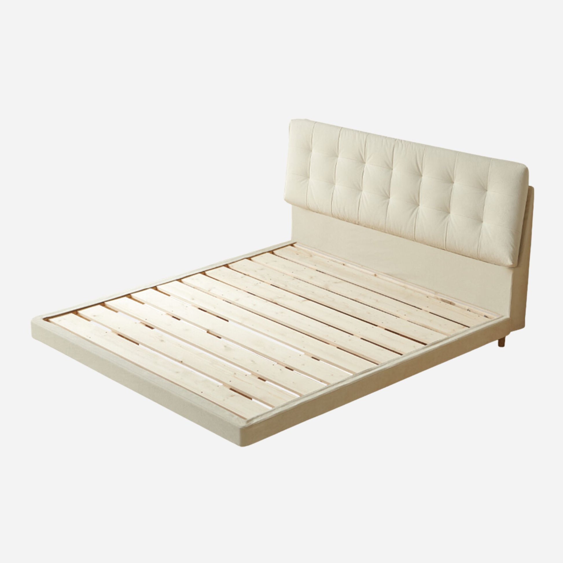 Clora fabric bed frame white