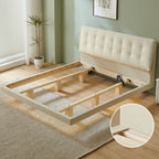 Clora fabric bed frame white