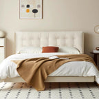 Clora fabric bed frame white