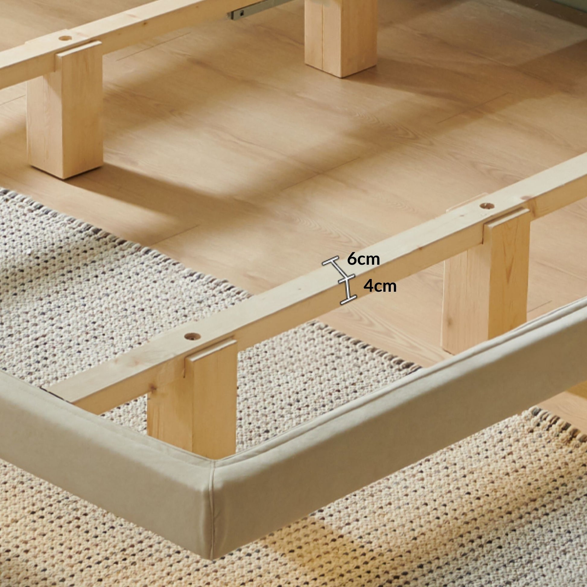 Clora fabric bed frame white