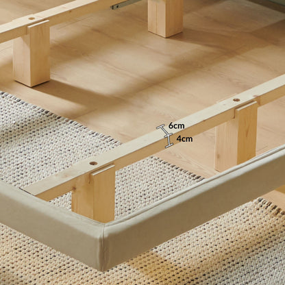 Clora fabric bed frame white