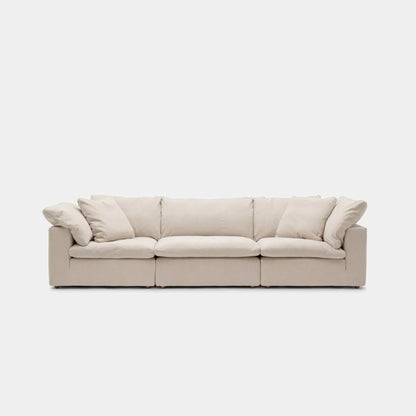 Cloud fabric 3 seat sofa beige