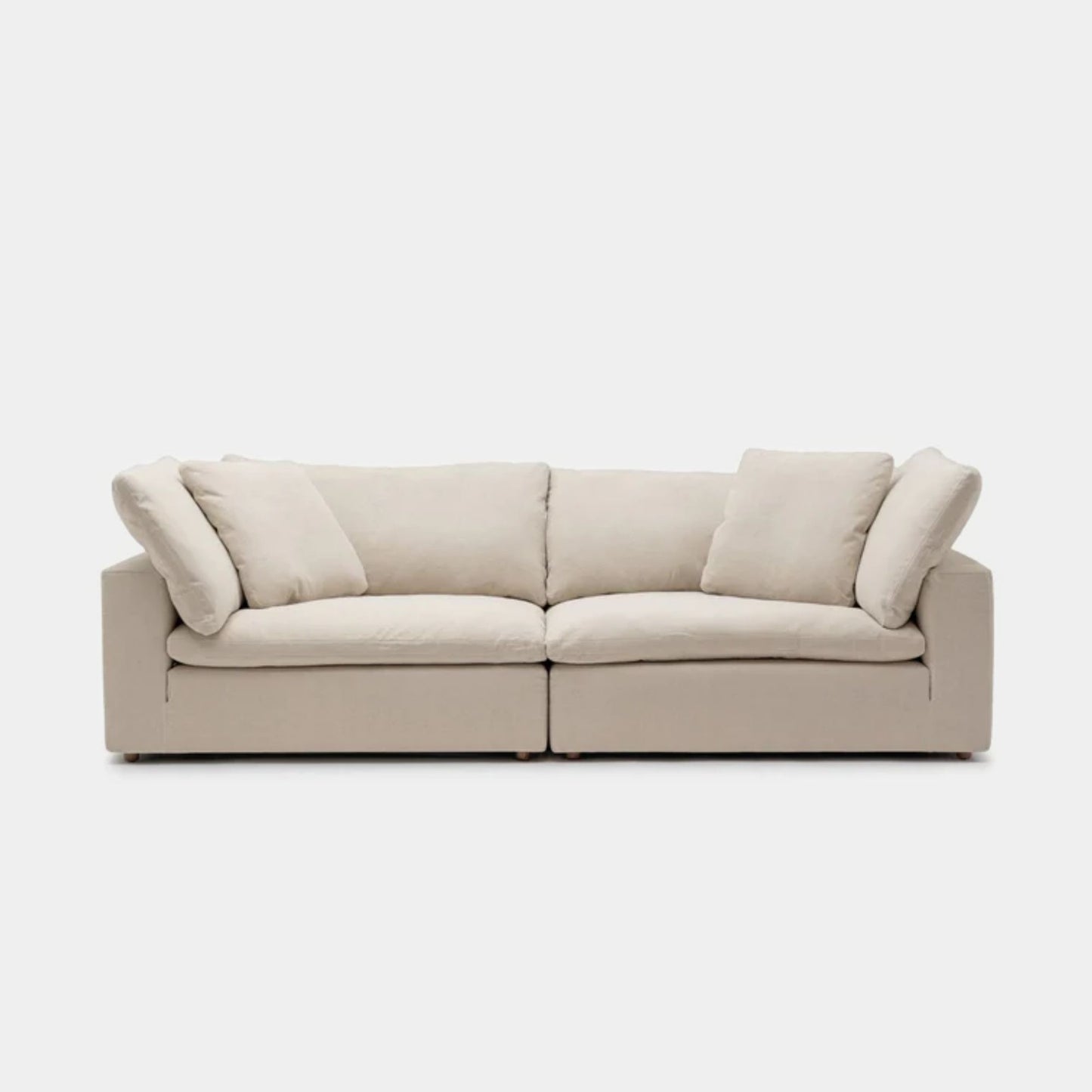 cloud fabric 2 seat sofa beige