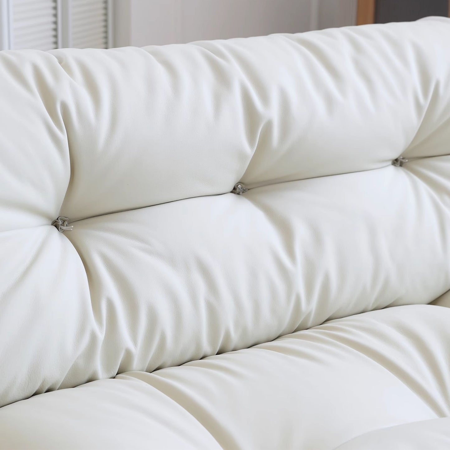clora full leather sofa white