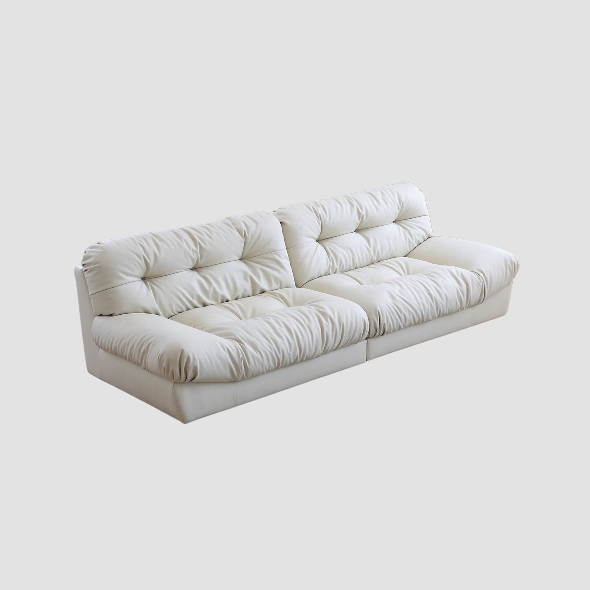clora half leather sofa white