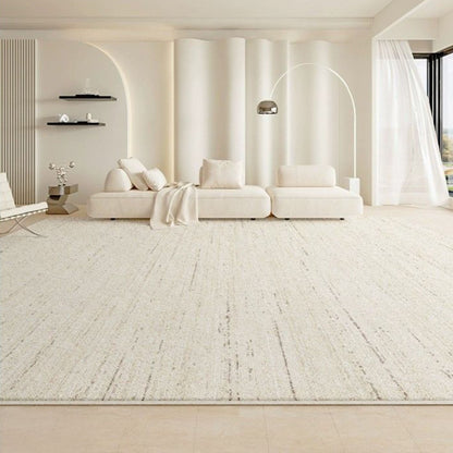 Modern living room with a white sofa and decorative elements.